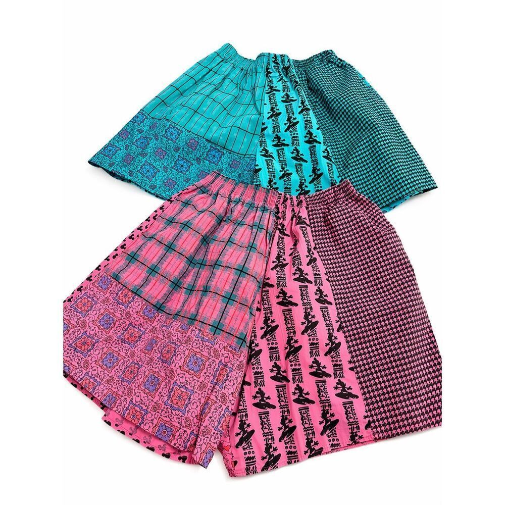 Disney Fashion Vintage 2 Pair Blue Pink Retro Geometric Shorts Size XL